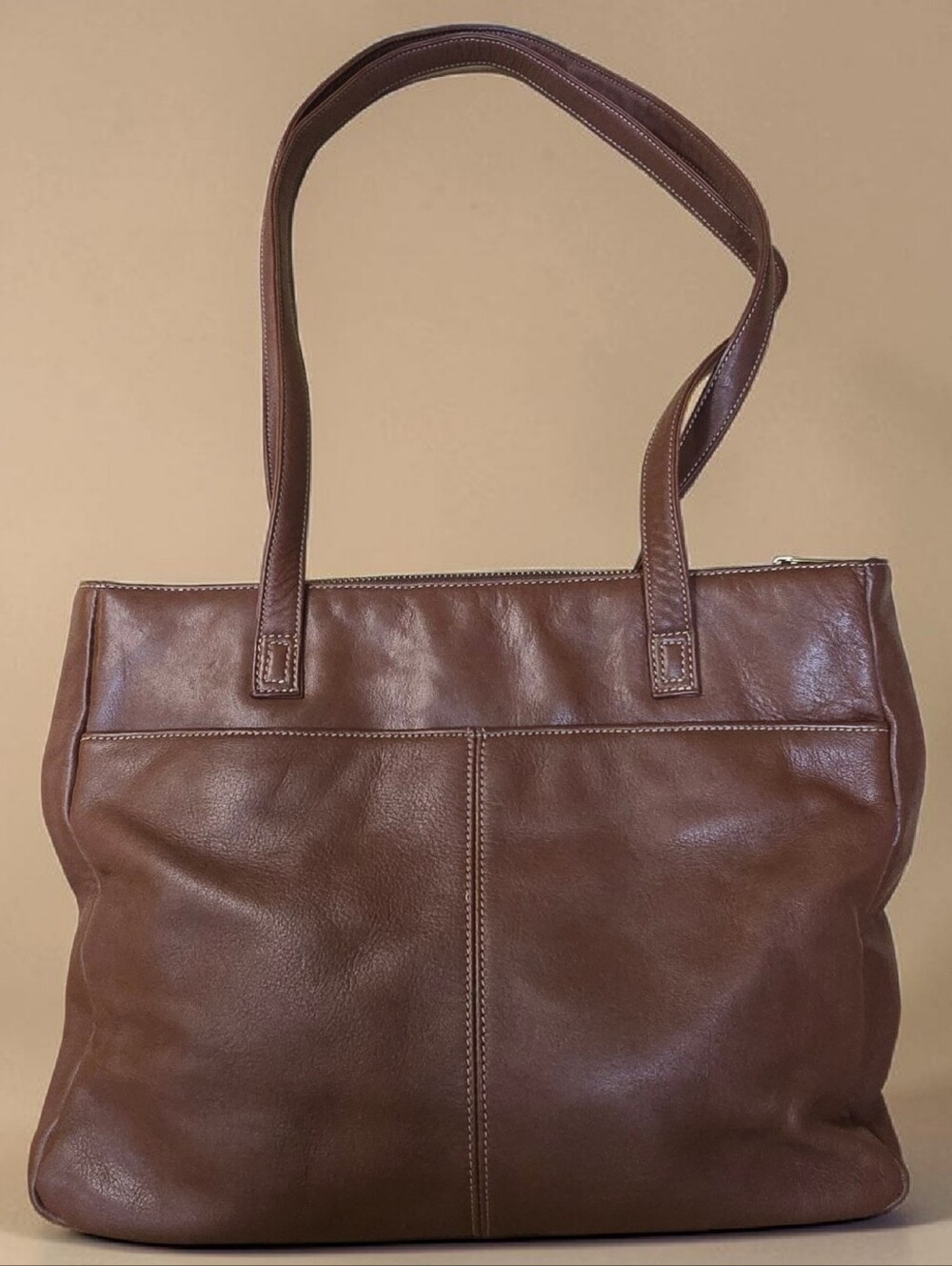 Stone Mountain Brown Leather Shoulder Bag Tote